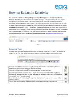 How to: Redact in Relativity - Epiq Systems