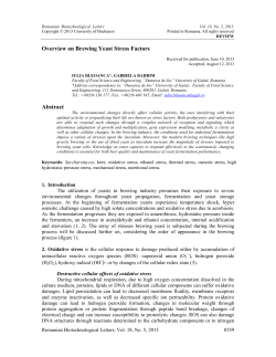 Overview on Brewing Yeast Stress Factors Abstract
