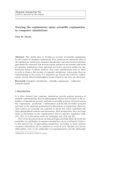scientific explanation in computer simulations - Philsci