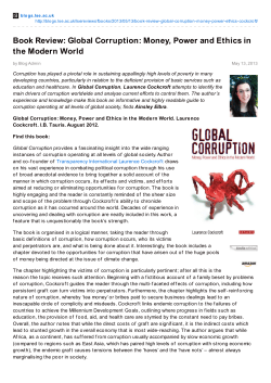 Global Corruption: Money, Power and Ethics in the Modern World