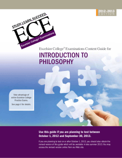Excelsior College Examinations Content Guide for Introduction to