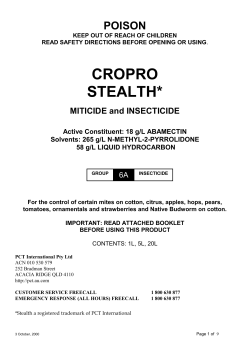 Cropro Stealth Miticide and Insecticide label