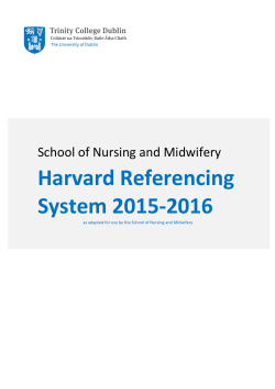 Guidelines for Harvard Referencing System