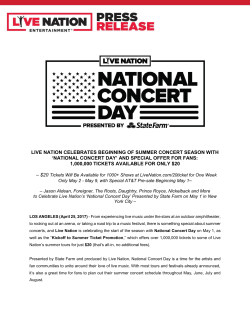 LIVE NATION CELEBRATES BEGINNING OF SUMMER CONCERT