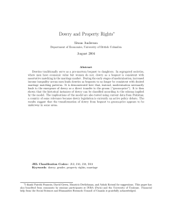 Dowry and Property Rights&lowast;