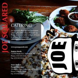 CATERING - Joe Squared