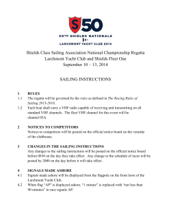 Sailing Instructions - Shields Class Sailing Association