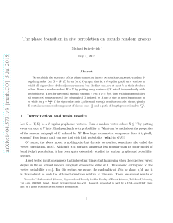 The phase transition in site percolation on pseudo
