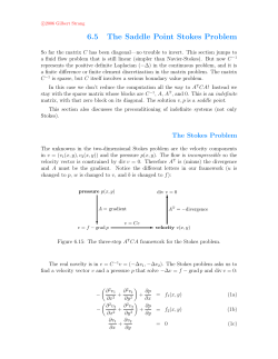 6.5 The Saddle Point Stokes Problem