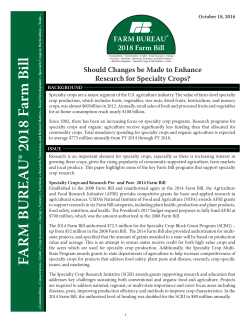 Should Changes be Made to Enhance Research for Specialty Crops?
