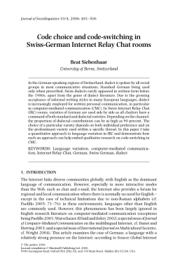 Code choice and code-switching in Swiss