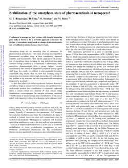 Stabilization of the amorphous state of pharmaceuticals in nanopores&dagger;