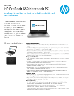 Data sheet HP ProBook 650 Notebook PC