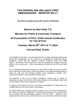 TAXI DRIVERS ARE IRELAND`S FIRST AMBASSADORS