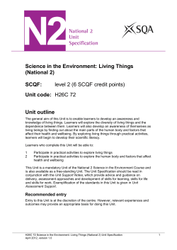 Science in the Environment: Living Things (National 2)