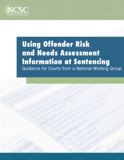 Using Offender Risk and Needs Assessment Information at Sentencing