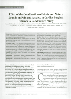 Effect of the Combination of Music and Nature Sounds on Pain and