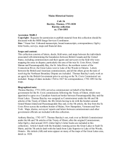Maine Historical Society Coll. 26 Barclay, Thomas, 1753