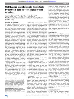 Ophthalmic statistics note 7: multiple hypothesis testing&mdash;to adjust or