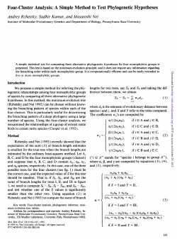 Four-Cluster Analysis: A Simple Method to Test Phylogenetic
