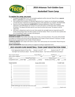 2016 Arkansas Tech Golden Suns Basketball Team Camp