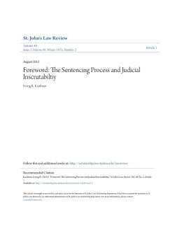 Foreword: The Sentencing Process and Judicial Inscrutabiltiy