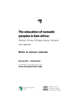 The Education of nomadic peoples in East Africa