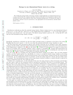 Energy in one dimensional linear waves in a string