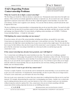 FAQ`s Regarding Probate Conservatorship Problems