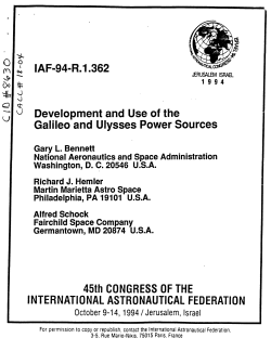 IAF-94-R.1.362 Development and Use of the Galileo and Ulysses