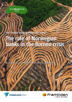 The role of Norwegian banks in the Borneo crisis The role of