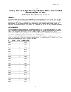 Handling data with multiple records per subject