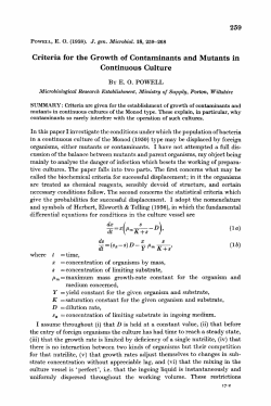 Criteria for the Growth of Contaminants and Mutants