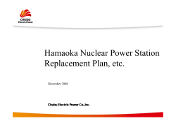 Hamaoka Nuclear Power Station Replacement Plan, etc.[PDF