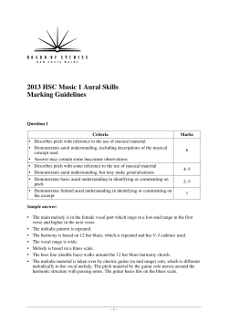 2013 HSC Music 1 Marking guidelines