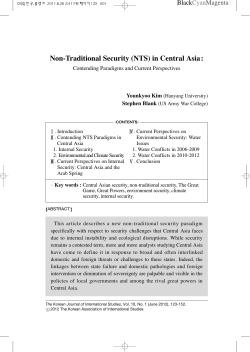 Non-Traditional Security (NTS) in Central Asia: