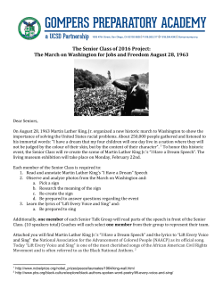 The Senior Class of 2016 Project: The March on Washington for