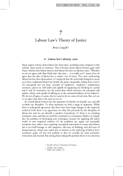 Labour Law`s Theory of Justice