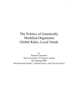 The Politics of Genetically Modified Organisms
