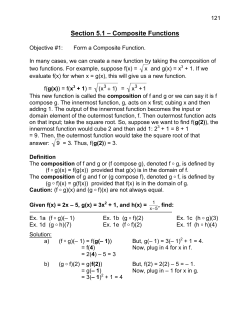 Section 5.1 &ndash; Composite Functions
