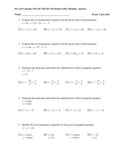 Pre-AP Calculus 10.6-10.7 Review Worksheet (Due Monday, April 6