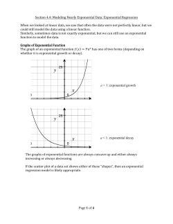 4.4 Modeling Nearly Exponential Data: Exponential Regression