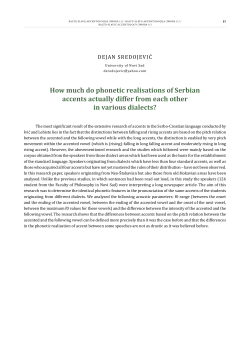 How much do phonetic realisations of Serbian accents actually differ
