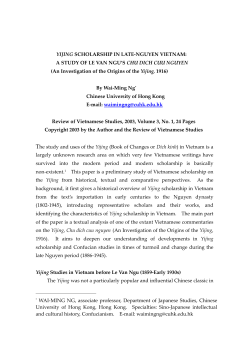 I Ching Scholarship in Vietnamese Confucianism: A Study of Le Van