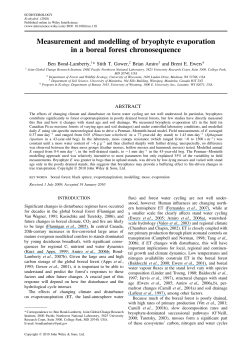 Measurement and modelling of bryophyte evaporation in a boreal