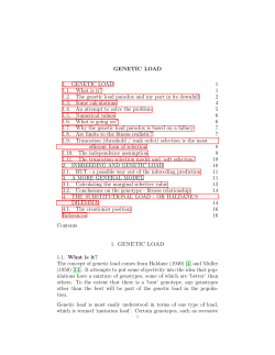 genetic load - Hands On Genetics