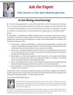 In-line Skating versus Running? - the Canadian Academy of Sport