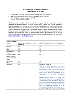 Mortgage lenders and financial references