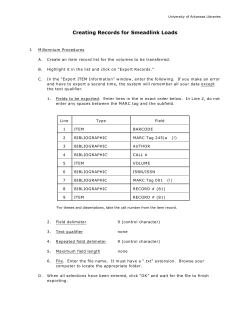 Creating Records for Smeadlink Loads