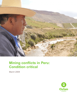 Mining conflicts in Peru: Condition critical